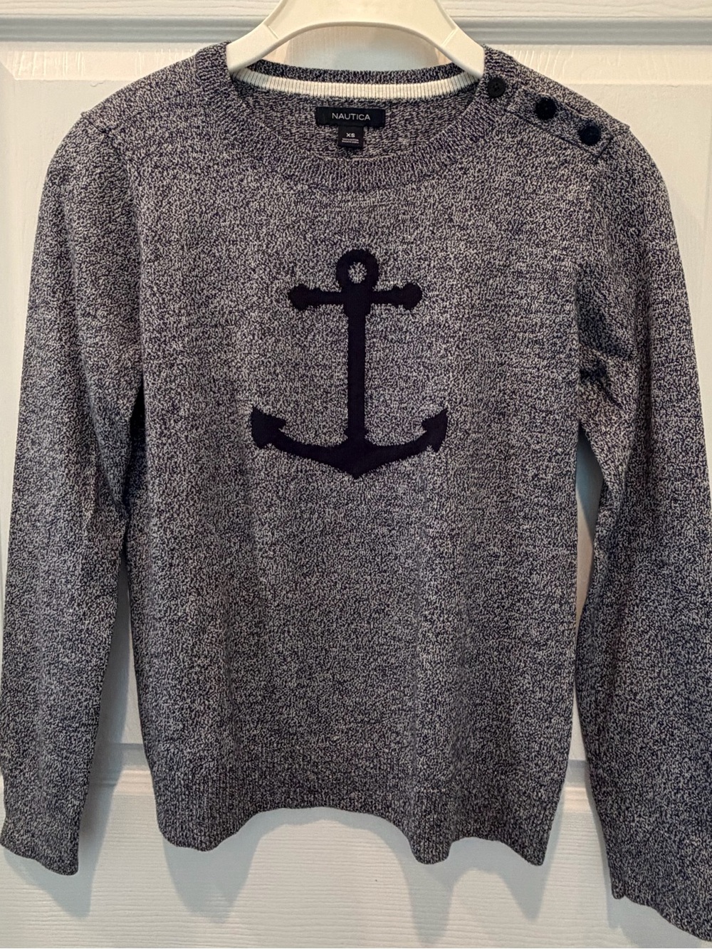 Nautica Ladies’ Navy Anchor Crewneck Sweater